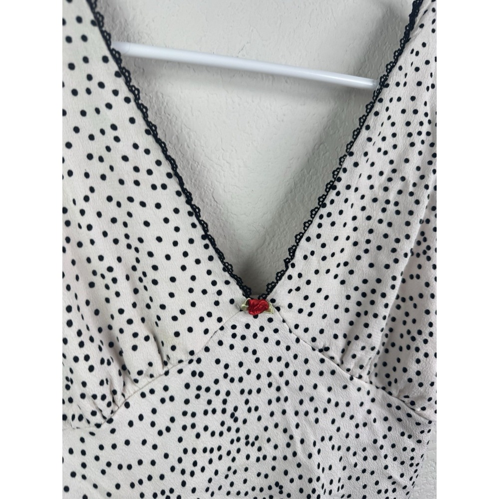 Wild Fable Polka Dot Sleeveless Mini Dress Sz M V Neck Ruffle Hem Y2K Coquette - Picture 3 of 8